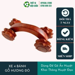 Cây Massage Lưng 4 Bánh Nhỏ Bằng Gỗ