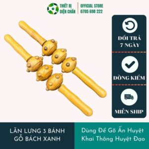 Cây Massage Lưng 3 Bánh Lớn Có Gai
