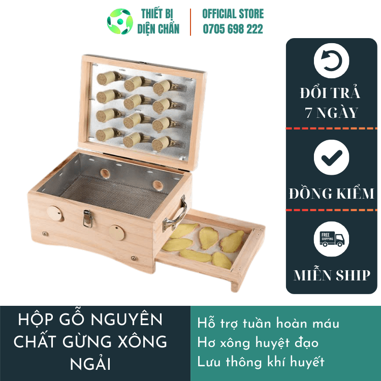 hộp gỗ vuông xông ngải